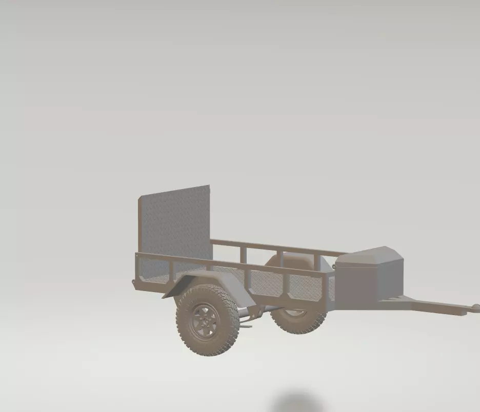 scale utility trailer 3D print model_0