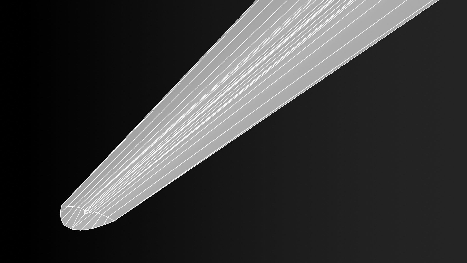 Shotel curved sword Low-poly 3D model_8