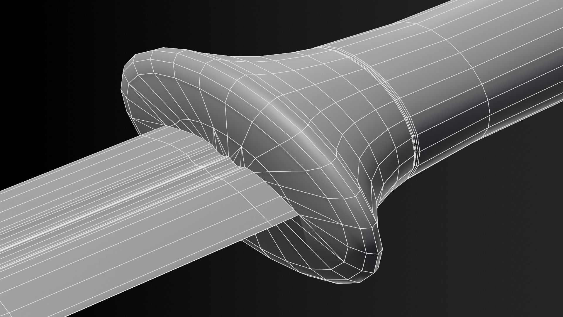 Shotel curved sword Low-poly 3D model_7