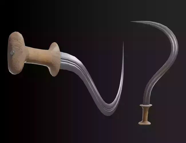 Shotel curved sword Low-poly 3D model