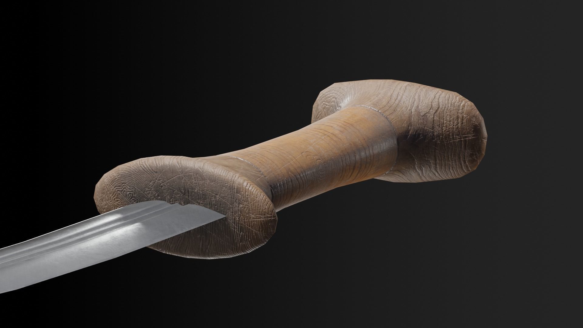 Shotel curved sword Low-poly 3D model_5