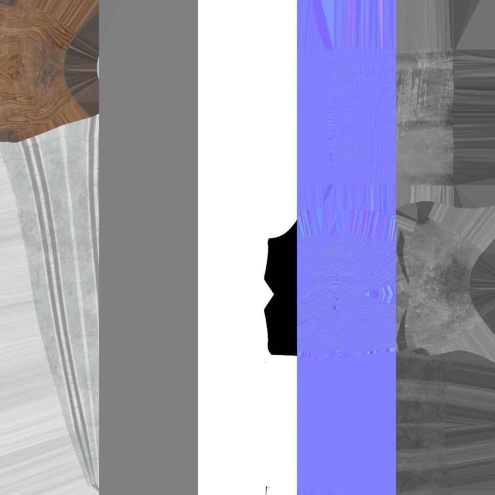 Shotel curved sword Low-poly 3D model_2