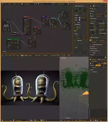 Khan and Kodos from the simpsons 3D model