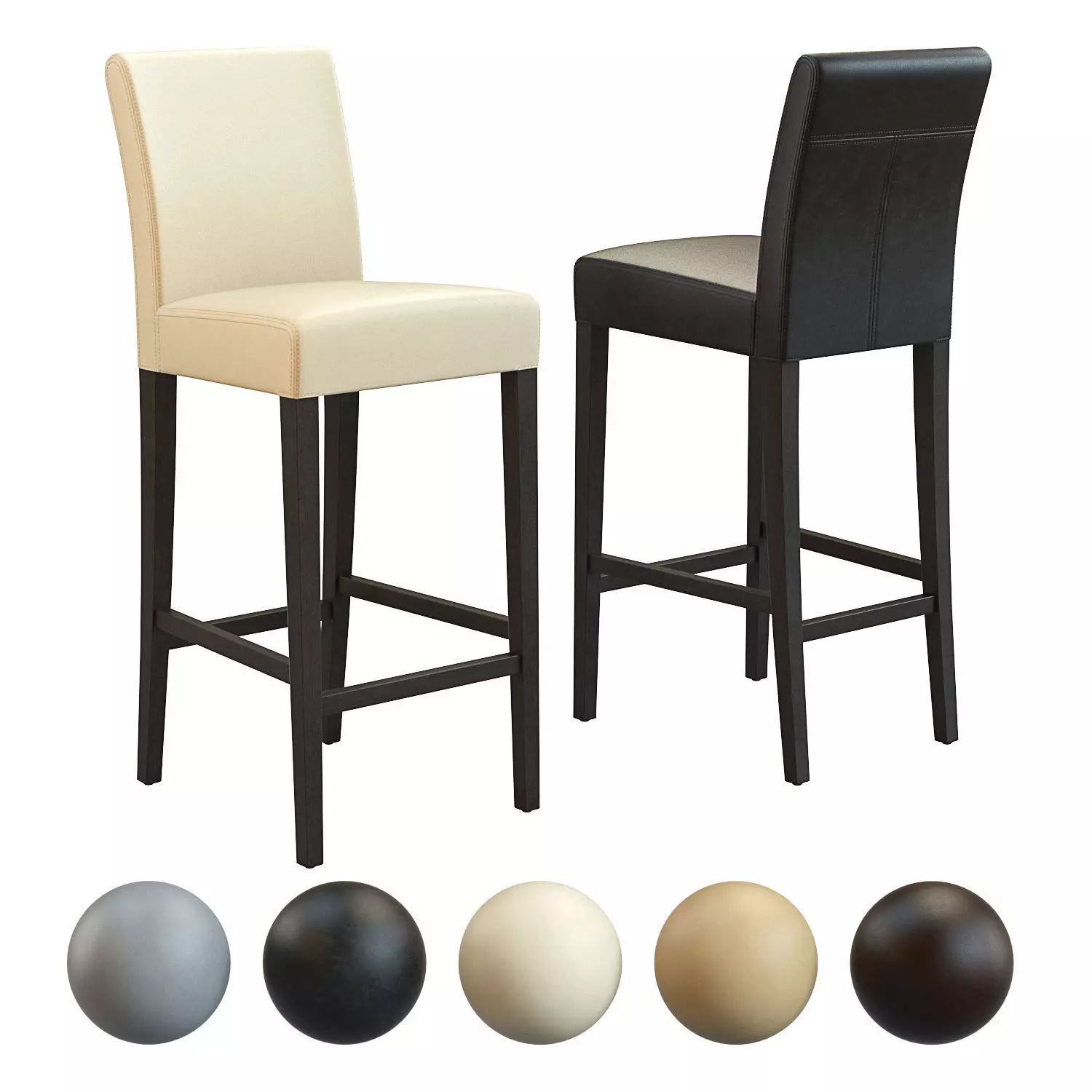 Crate and Barrel - Lowe Leather Bar Stool 3D model_0
