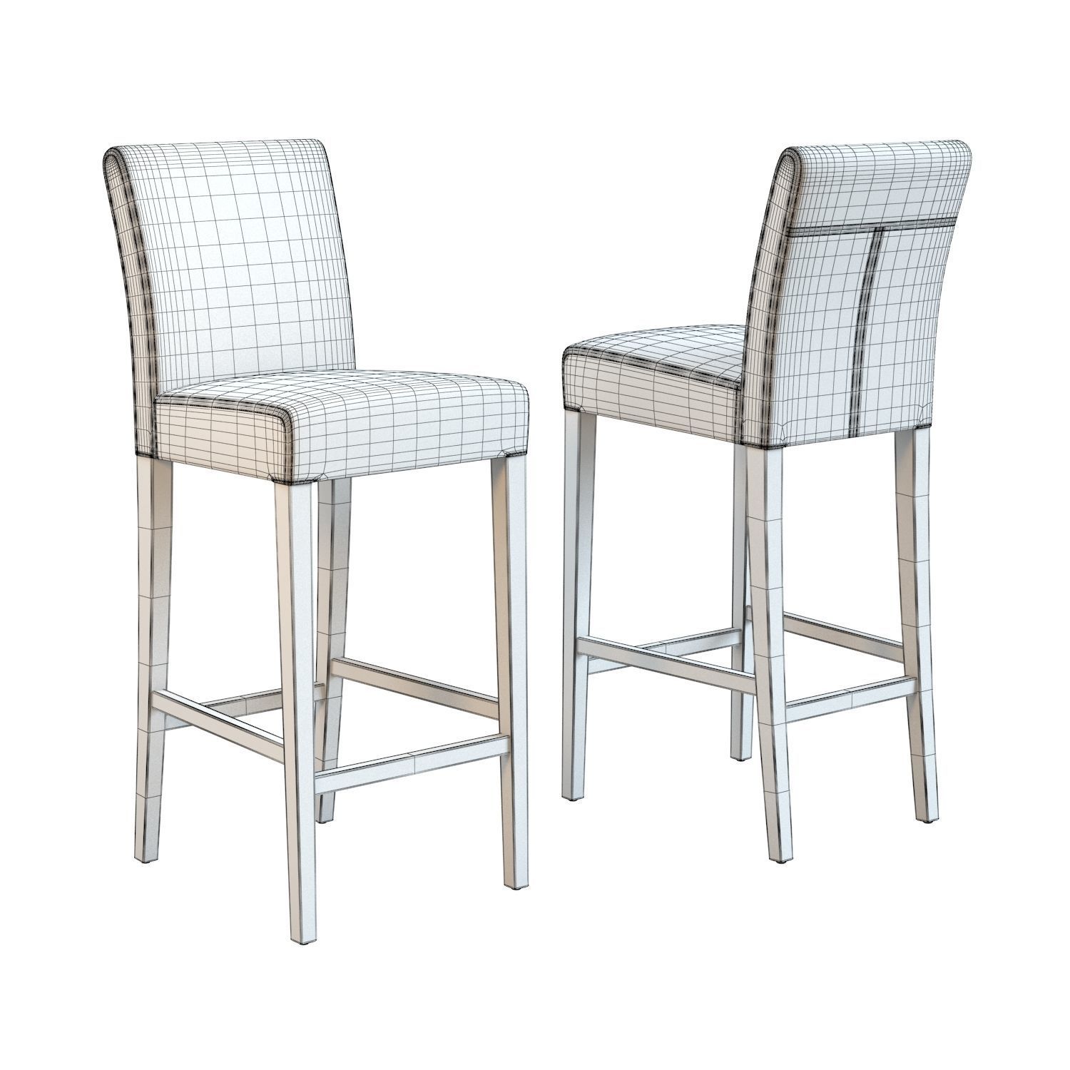 Crate and Barrel - Lowe Leather Bar Stool 3D model_1