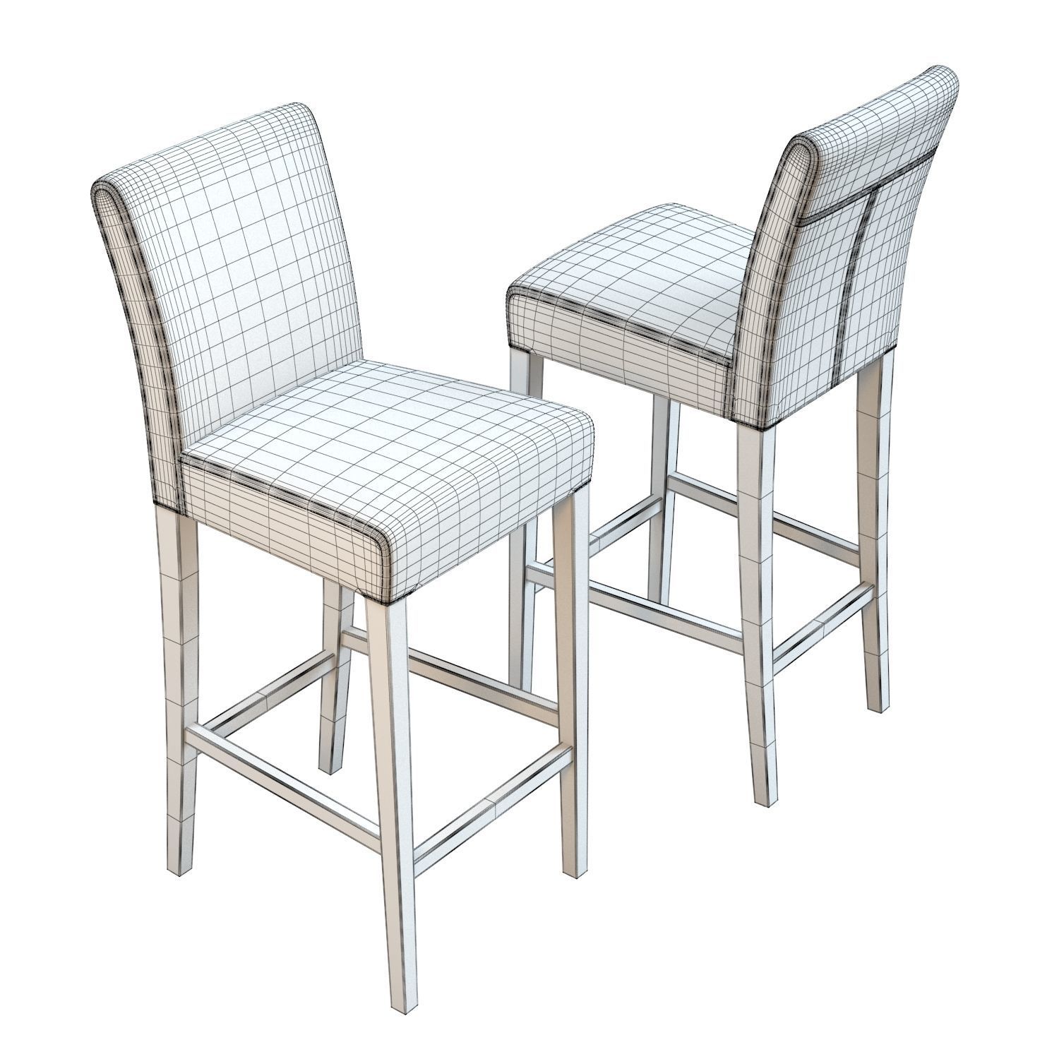 Crate and Barrel - Lowe Leather Bar Stool 3D model_3