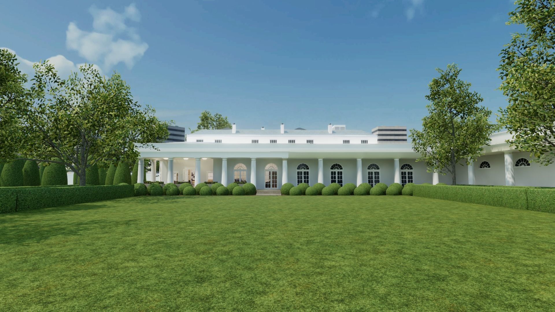 Oval Office of the White House Low-poly 3D model_13