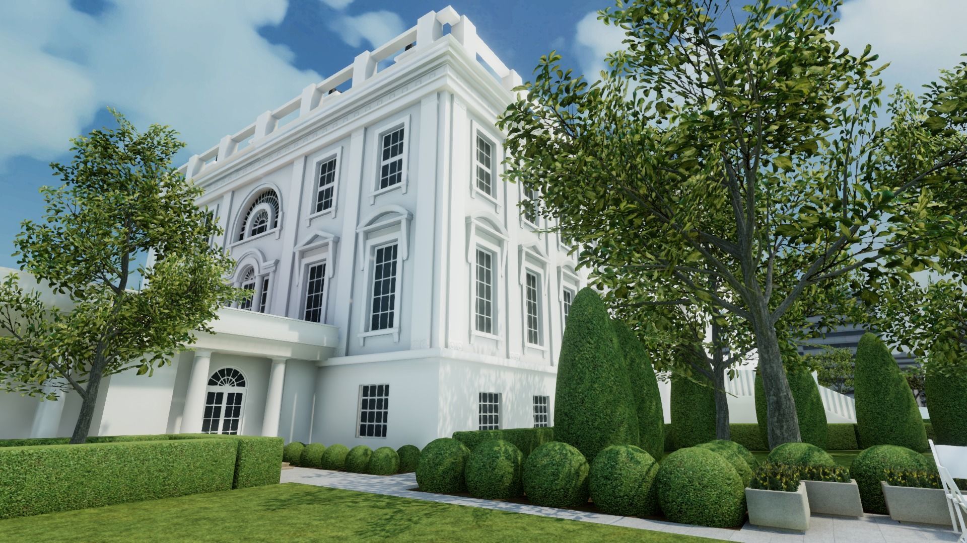 Oval Office of the White House Low-poly 3D model_11