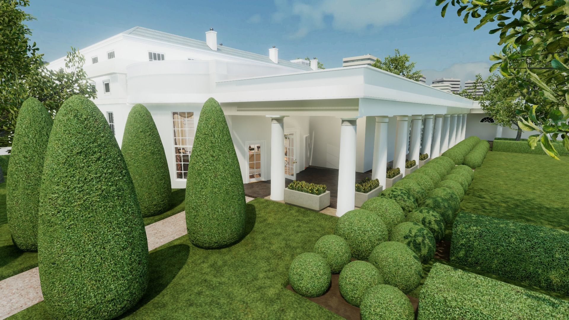 Oval Office of the White House Low-poly 3D model_14