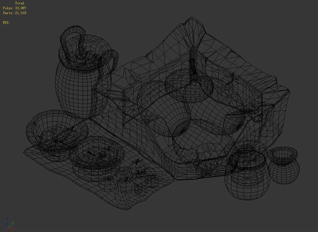 Dynasty City - low grade fruit stand 3D model_3