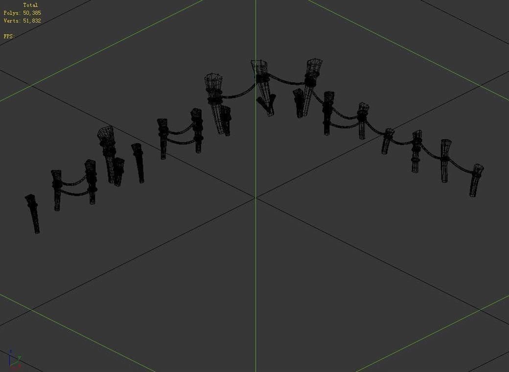 Dynasty City - Railings 3D model_4