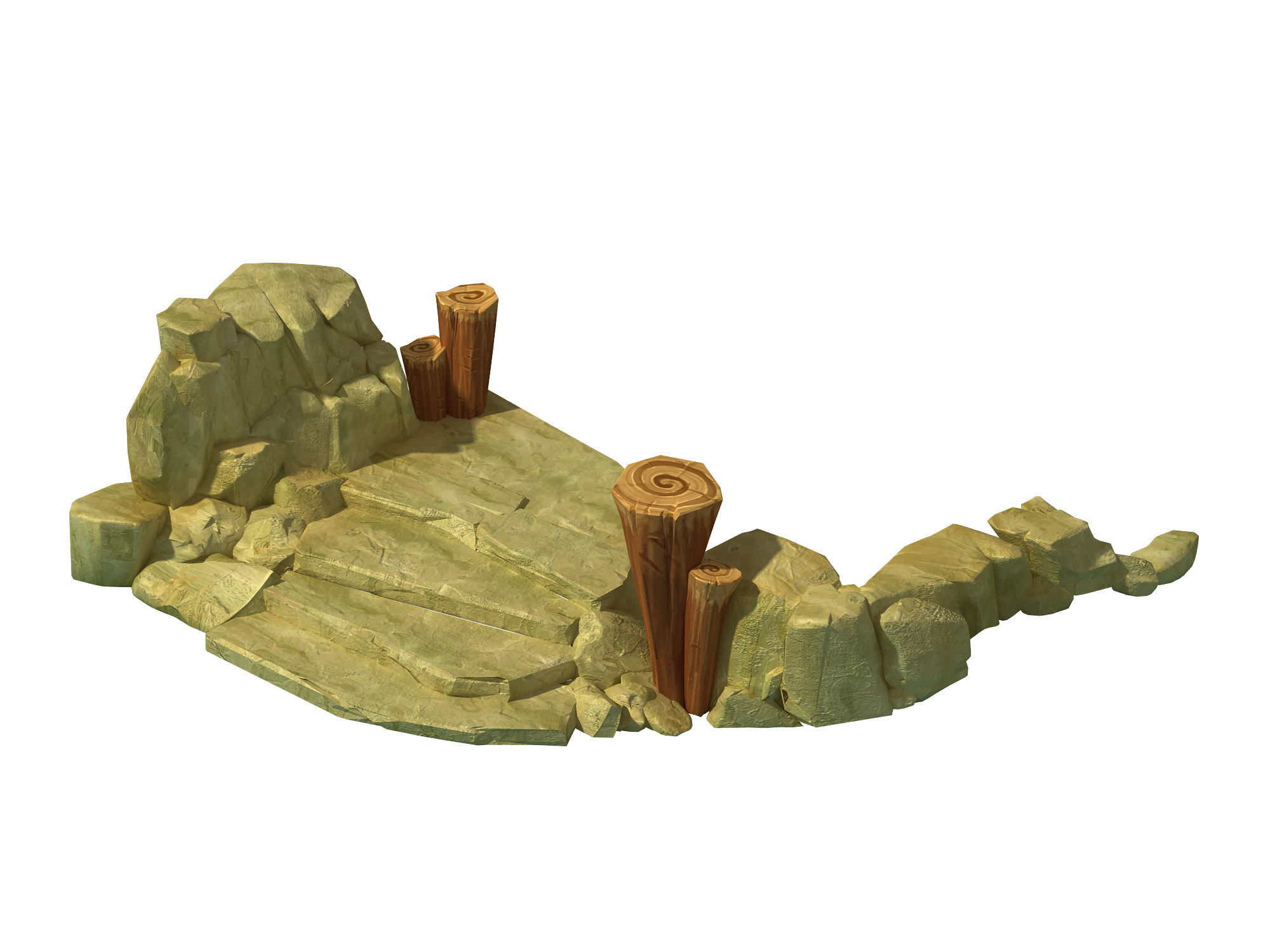 Dynasty City - Stairs 3D model_1