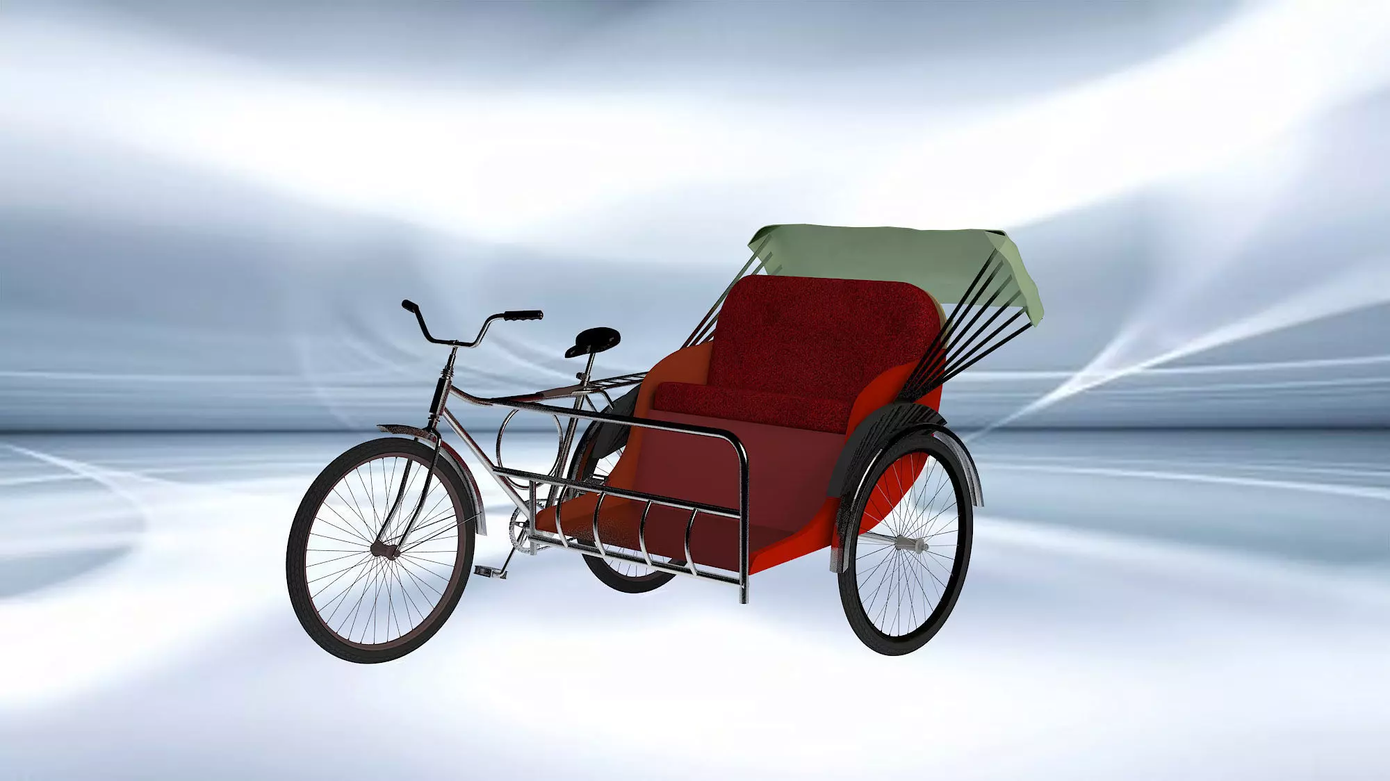 South East Asia Trishaw Rider 3D model