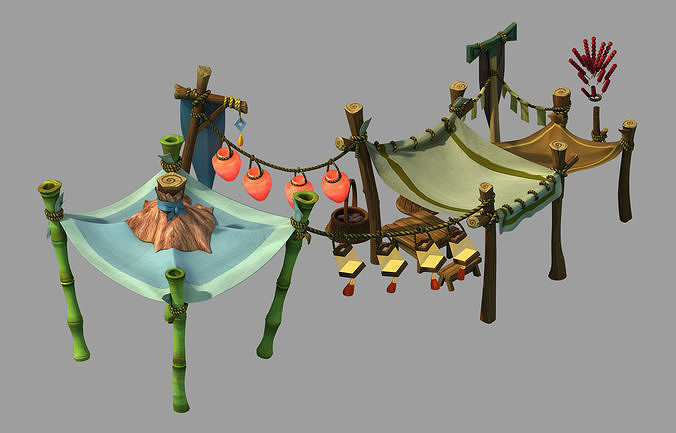 Dynasty City - roadside booth 3D model