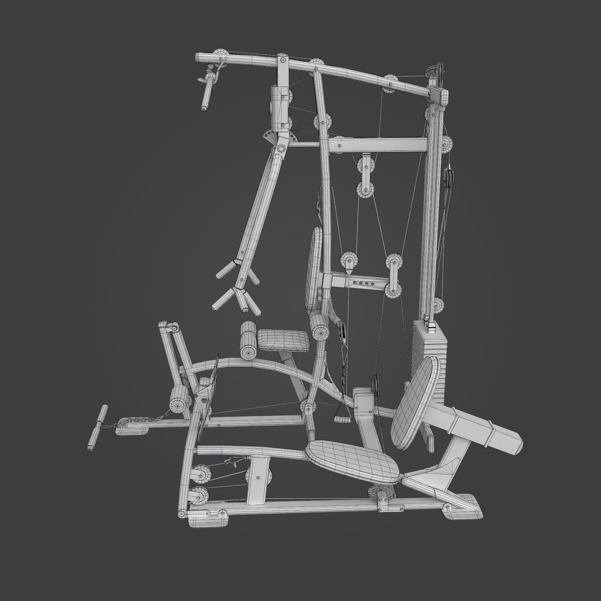 Home Gym-Exercise Equipment-11 Low-poly 3D model_10