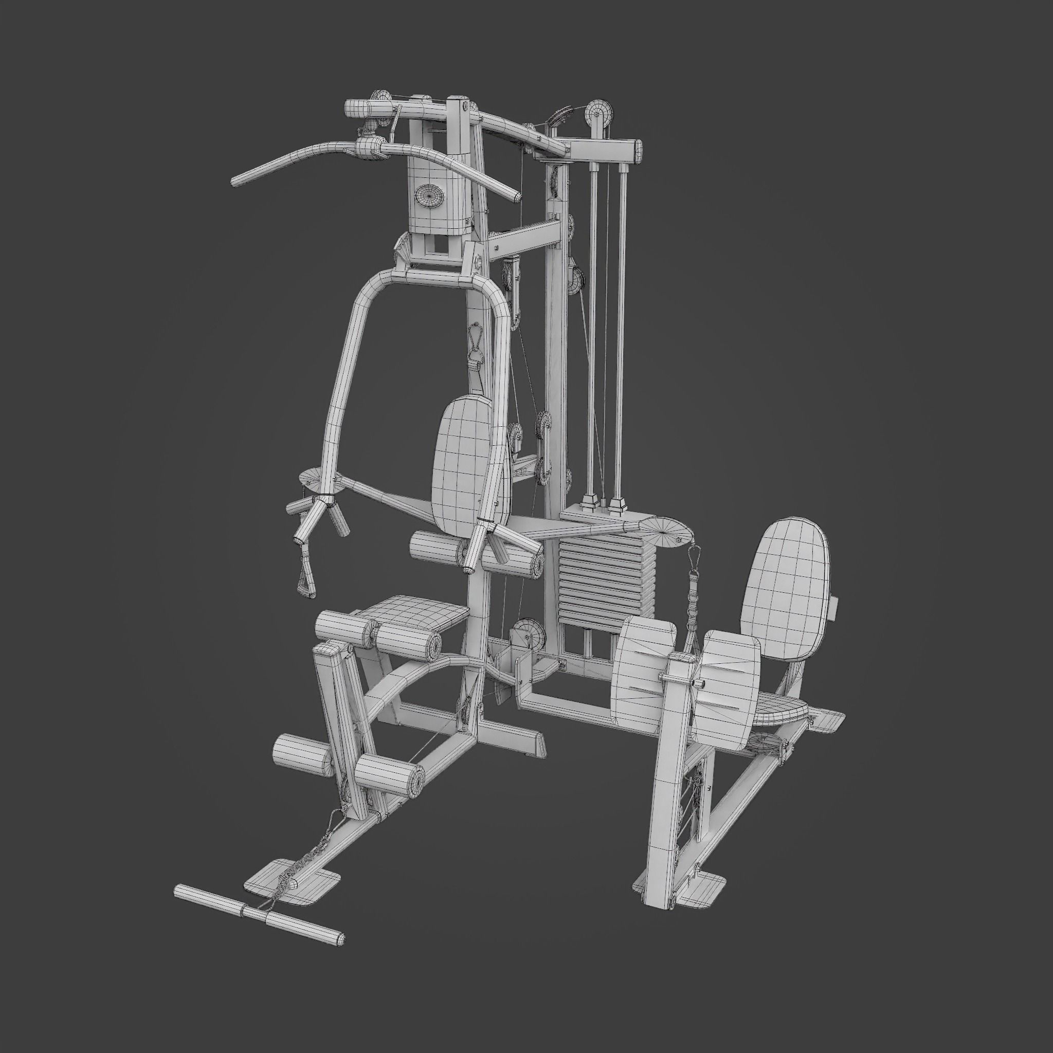 Home Gym-Exercise Equipment-11 Low-poly 3D model_2