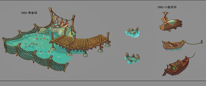 Dynasty City - Fish Farm 3D model
