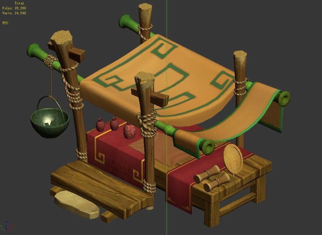 Dynasty City - fat powder booth 3D model_4