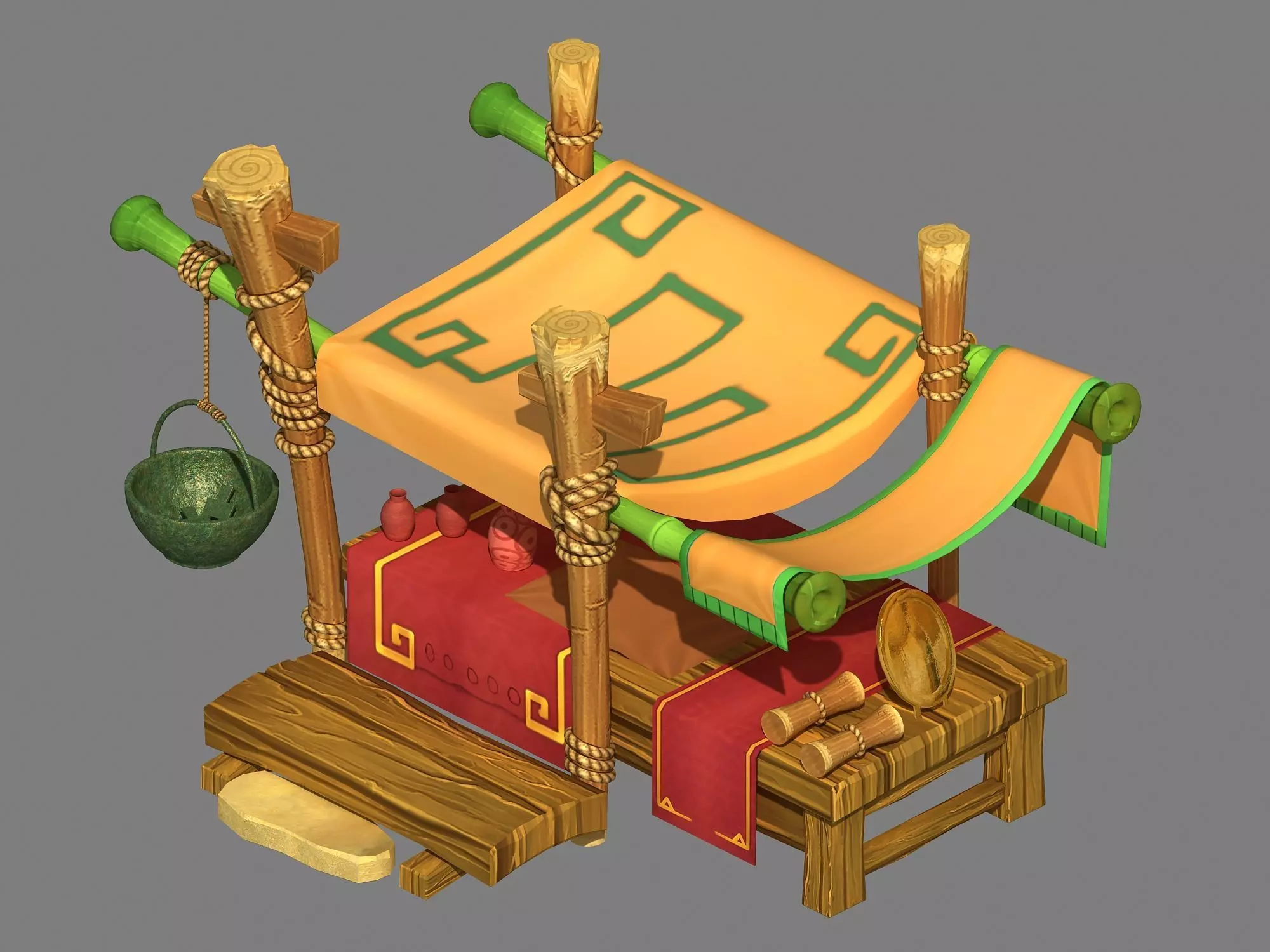 Dynasty City - fat powder booth 3D model_0