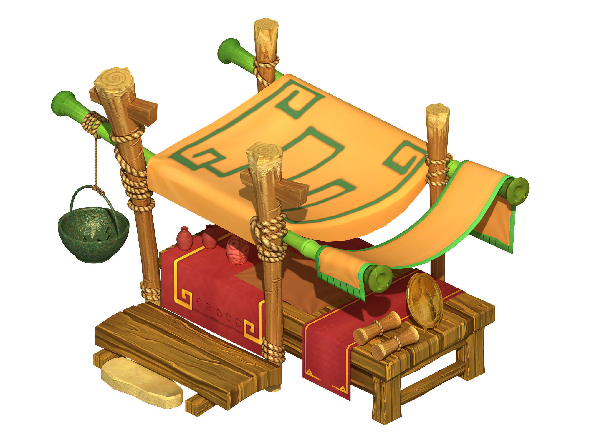 Dynasty City - fat powder booth 3D model_1