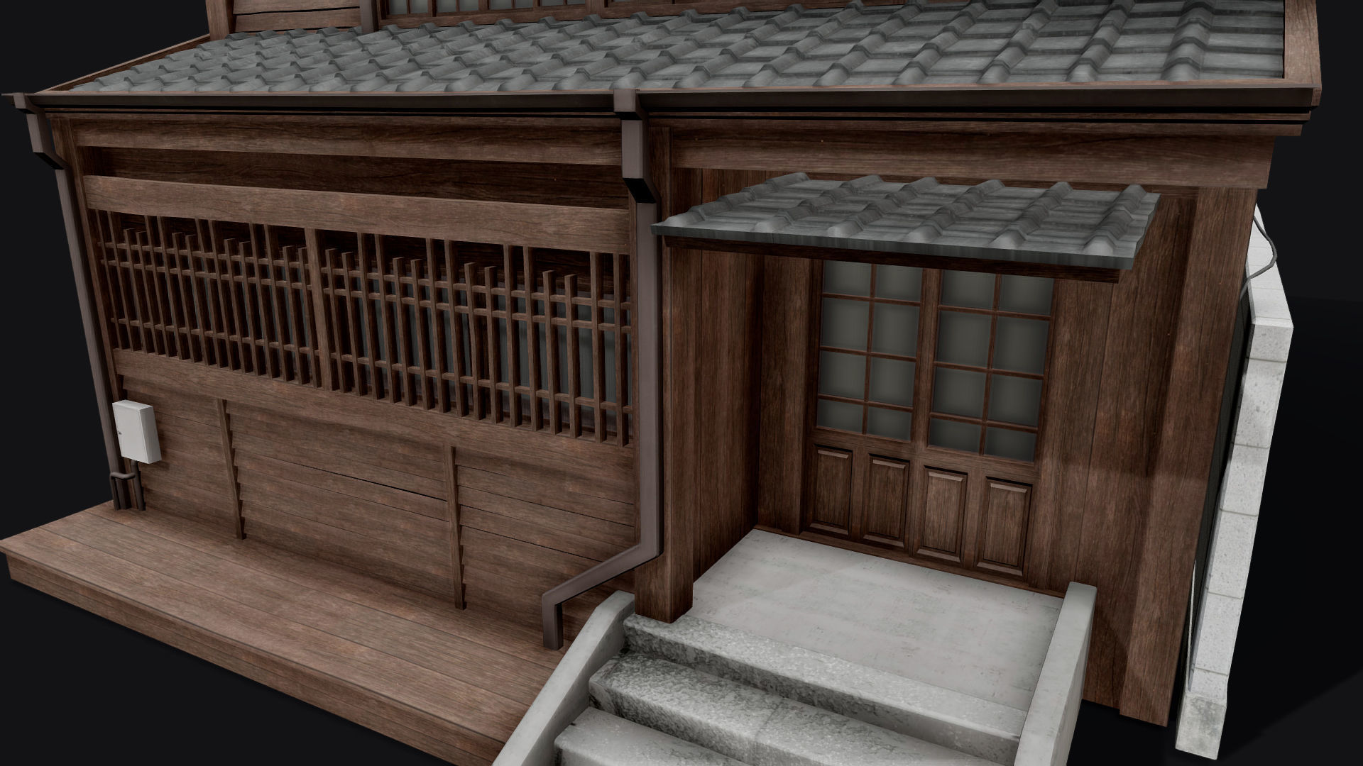 Japanese Style Hongdae House Low-poly 3D model_5