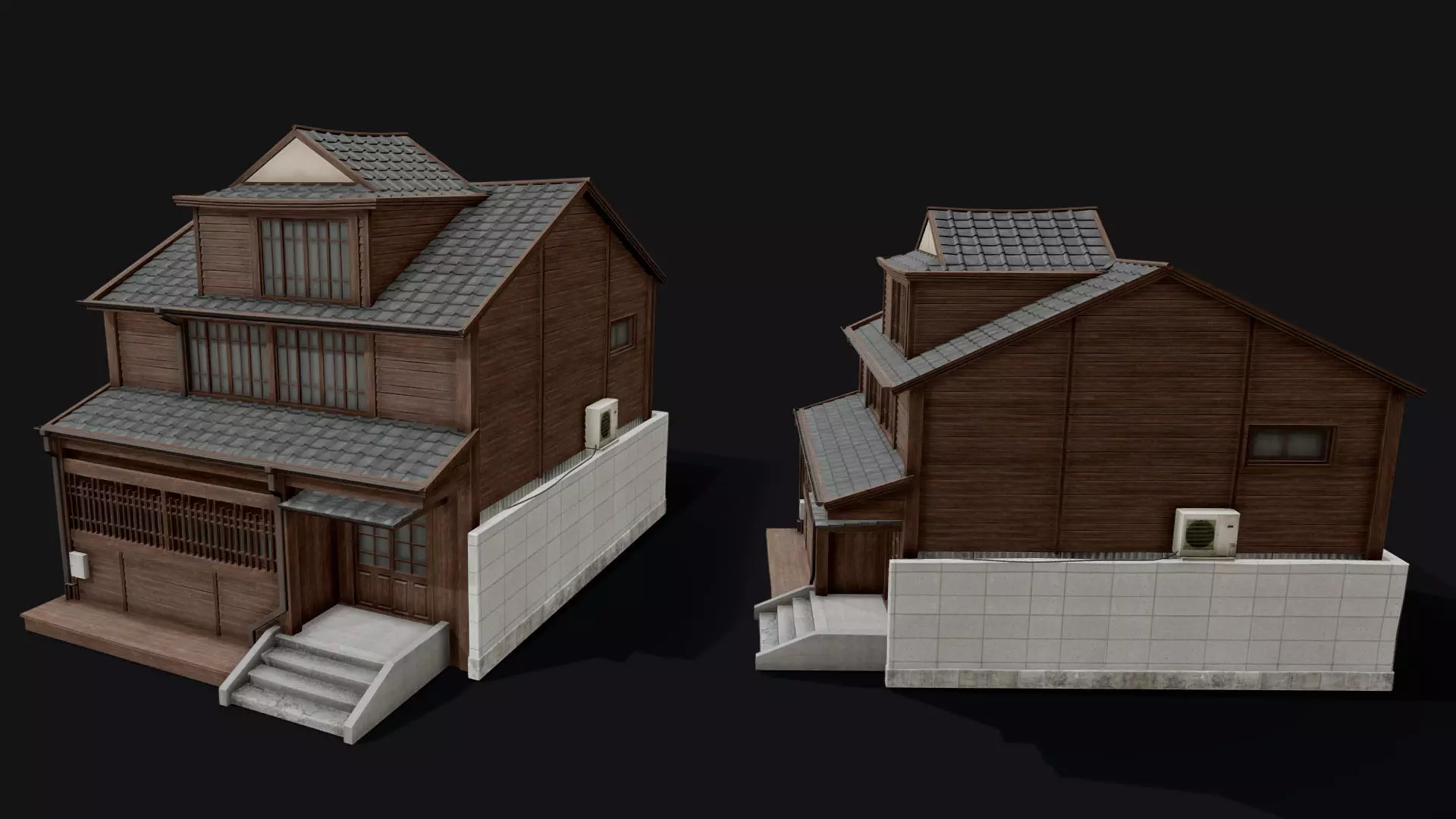 Japanese Style Hongdae House Low-poly 3D model_0