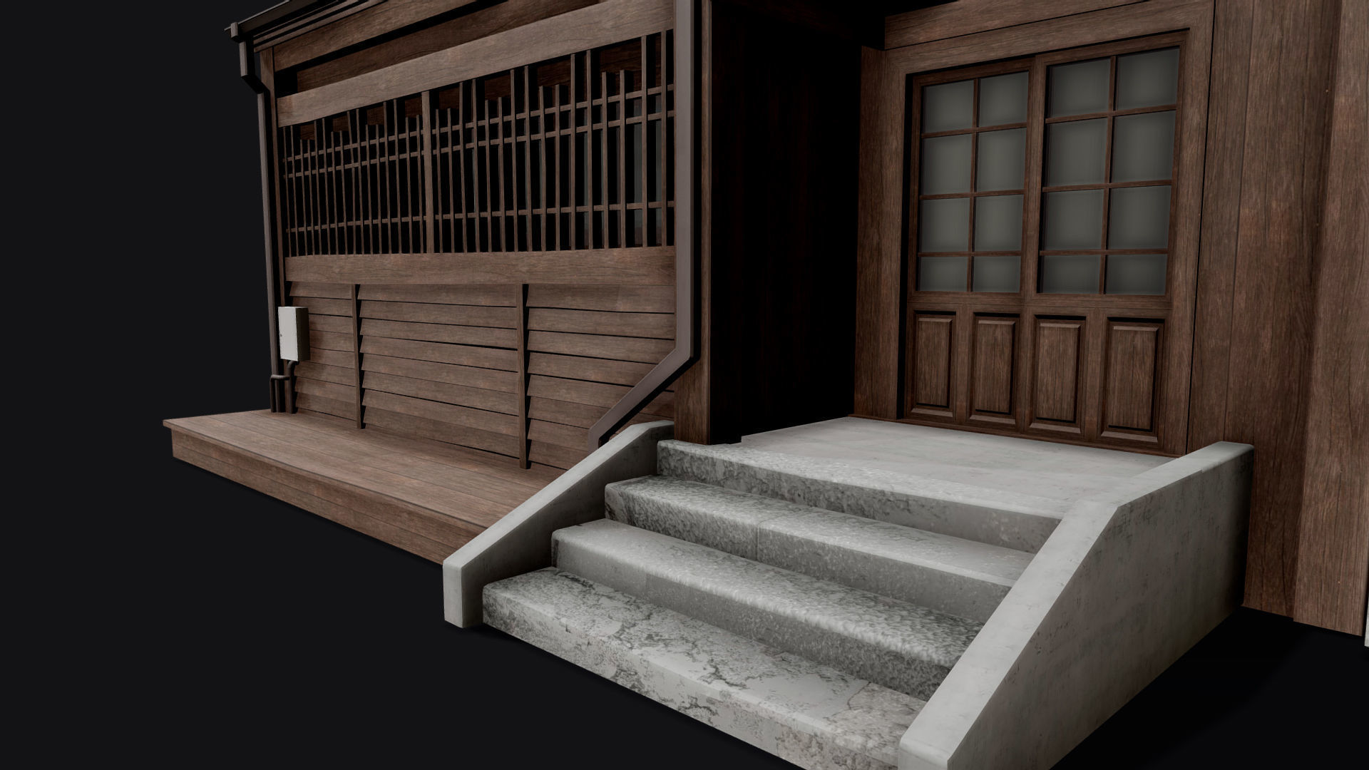 Japanese Style Hongdae House Low-poly 3D model_7