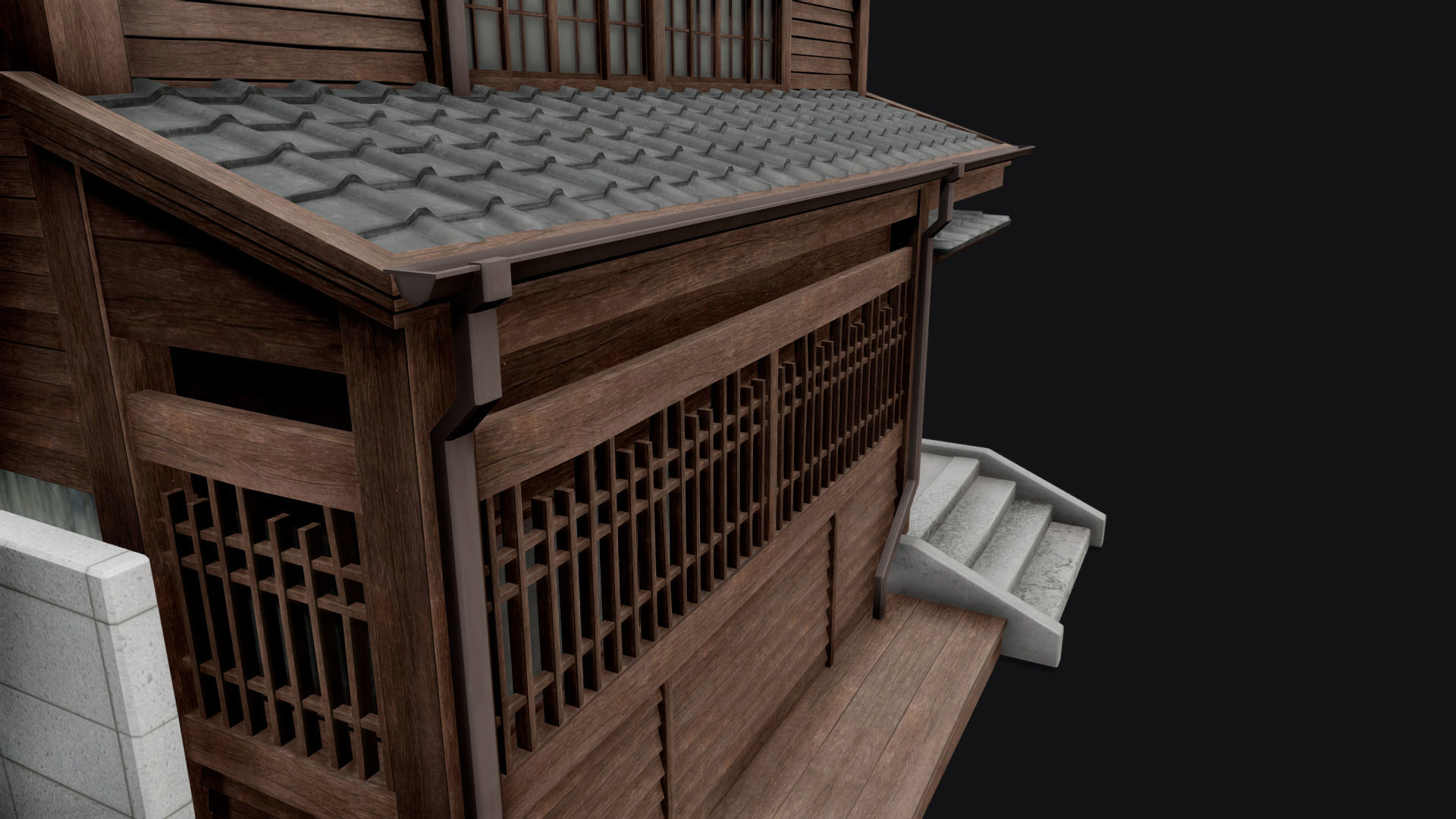 Japanese Style Hongdae House Low-poly 3D model_19