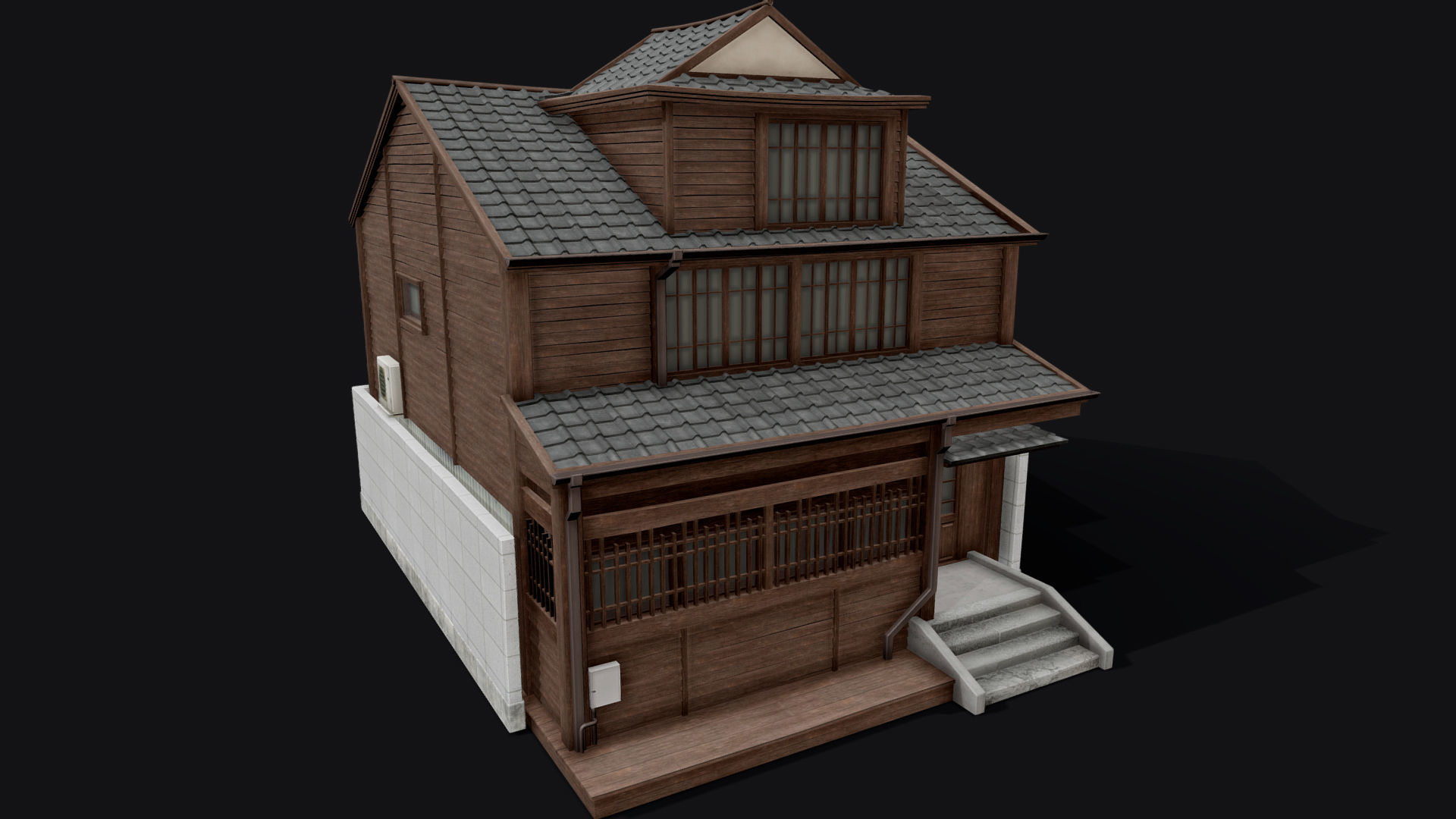 Japanese Style Hongdae House Low-poly 3D model_11