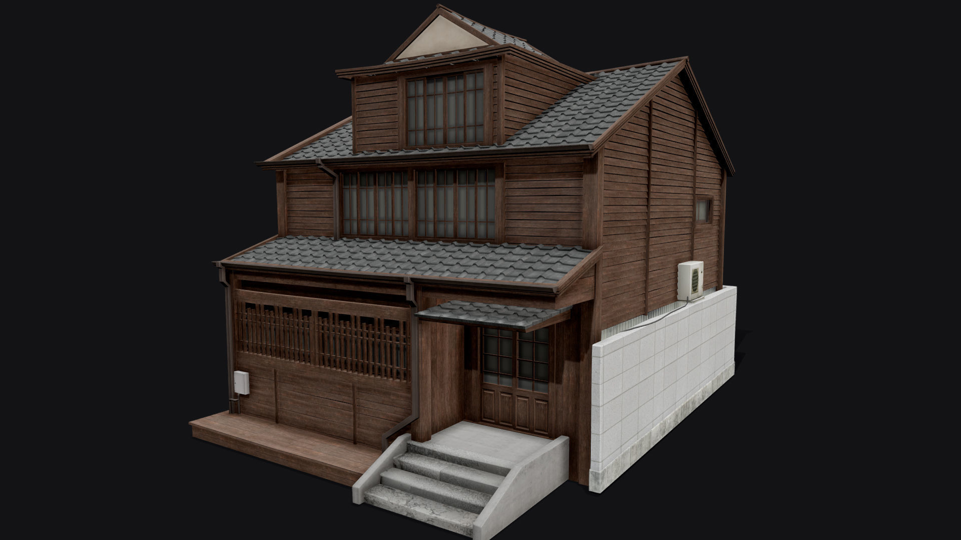 Japanese Style Hongdae House Low-poly 3D model_6