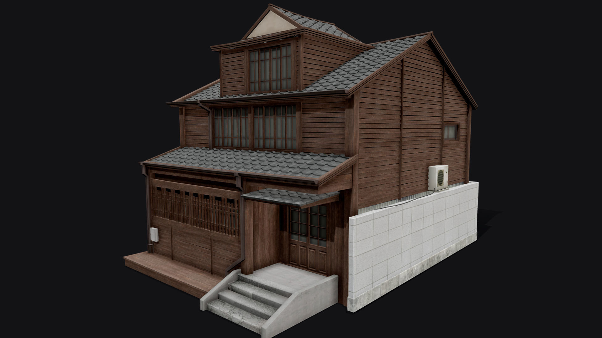 Japanese Style Hongdae House Low-poly 3D model_4
