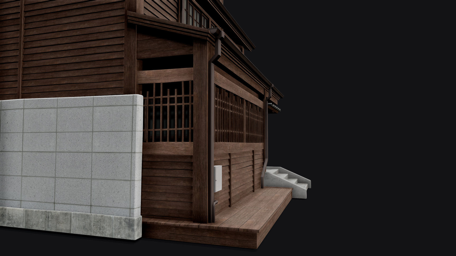 Japanese Style Hongdae House Low-poly 3D model_18