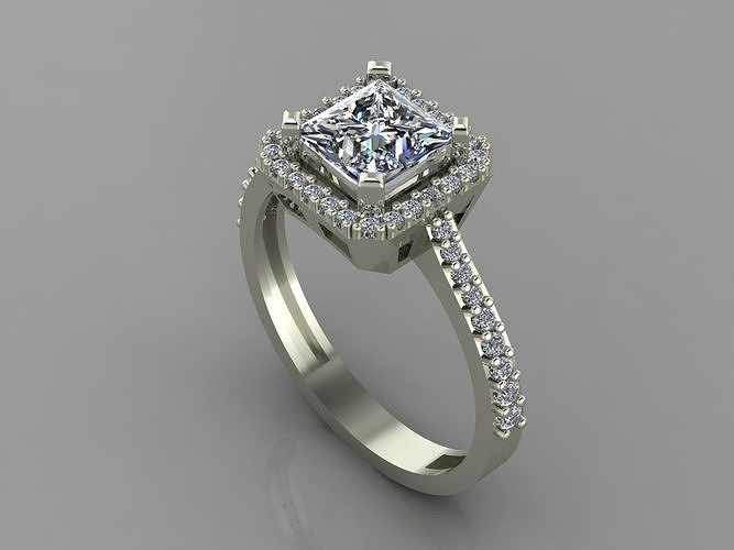 GC GOLD T81-  Baguette ring Diamond gold  3D print model