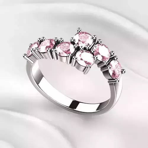 Pink Diamonds Golden Ring