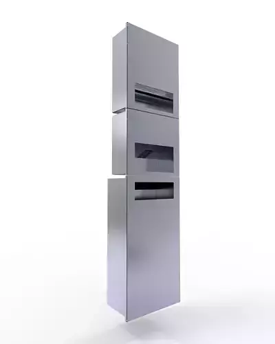 Wall Mounted Waste Bin and Paper Towel Dispenser Low-poly 3D model