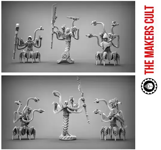 Dark Techno priests pack 3D print model