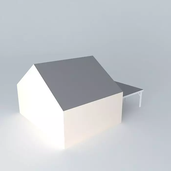 Decochalet-2015 - Carport mural toit plat 500x500 Free 3D model