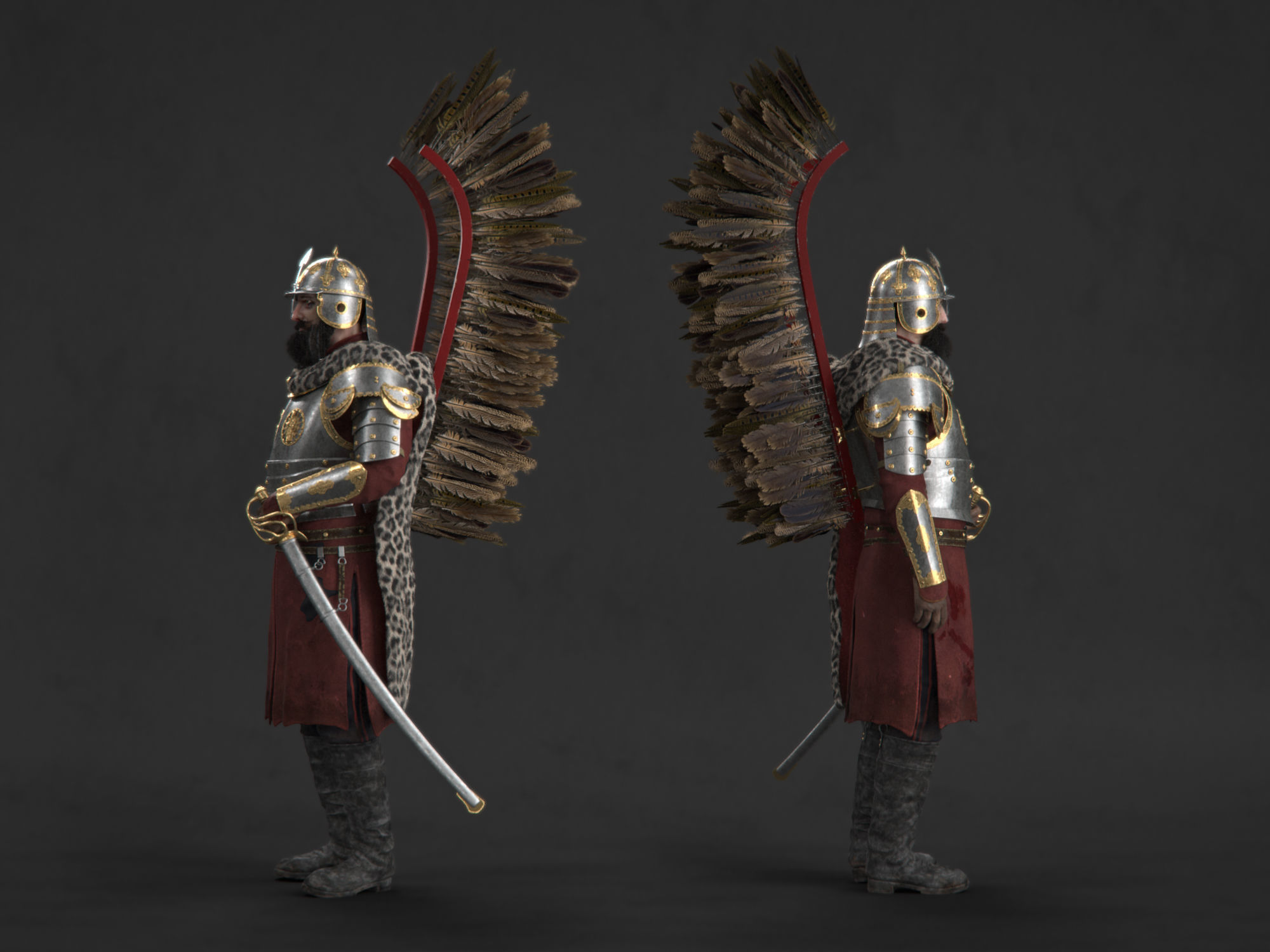 Polish Hussar 3D model_2