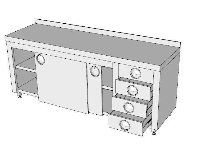 cupboard with drawers 3D model_0