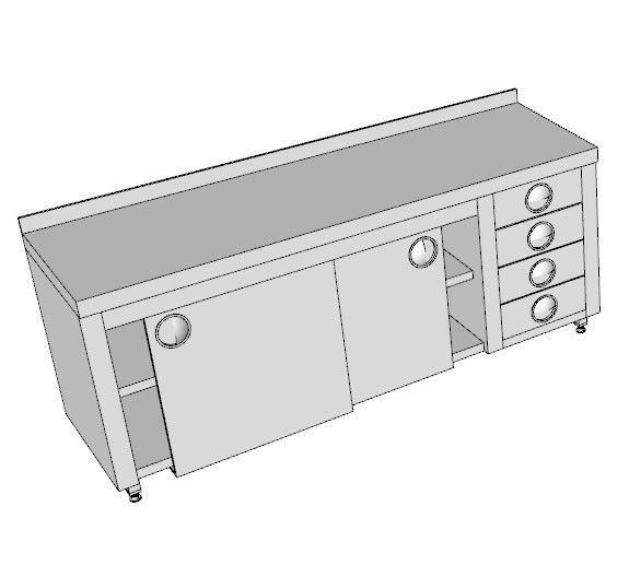 cupboard with drawers 3D model_3