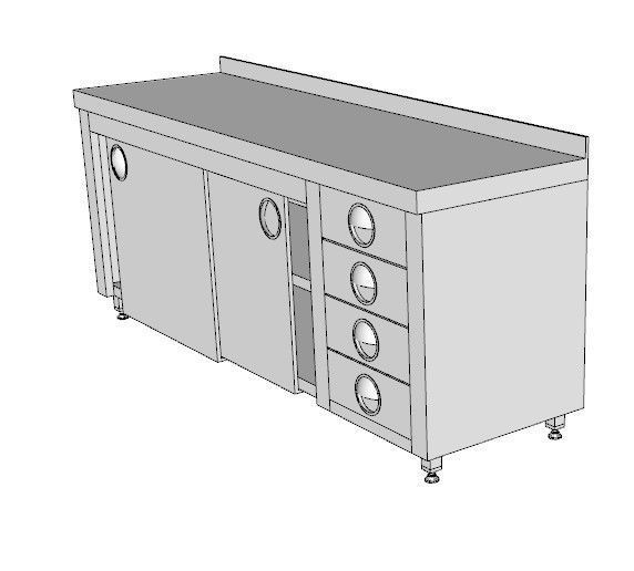 cupboard with drawers 3D model_4