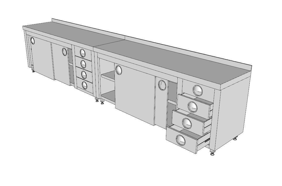 cupboard with drawers 3D model_5