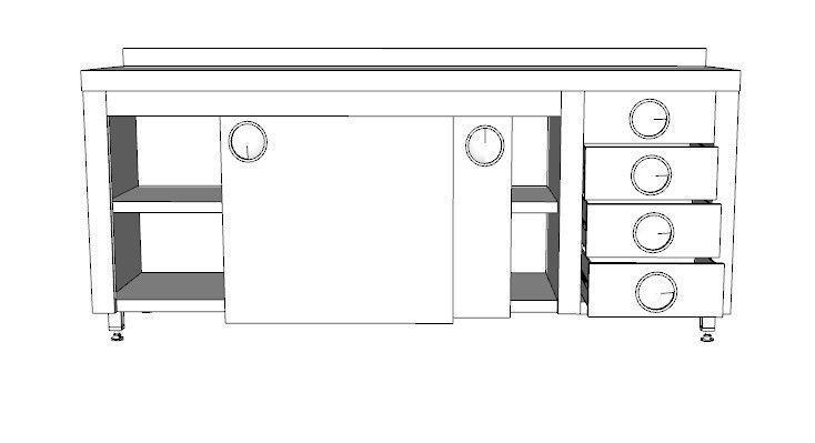 cupboard with drawers 3D model_1
