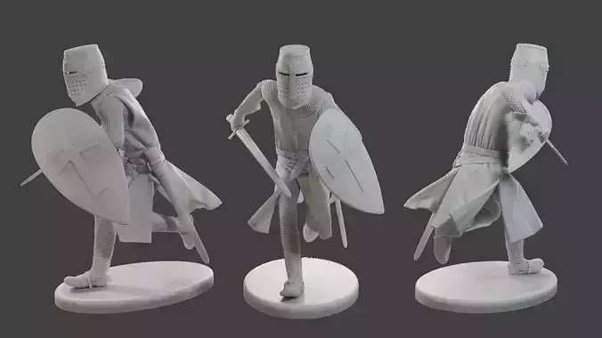 Knight Templar action2 T1 3D print model