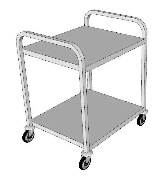 service trolley two-level flat table 3D model