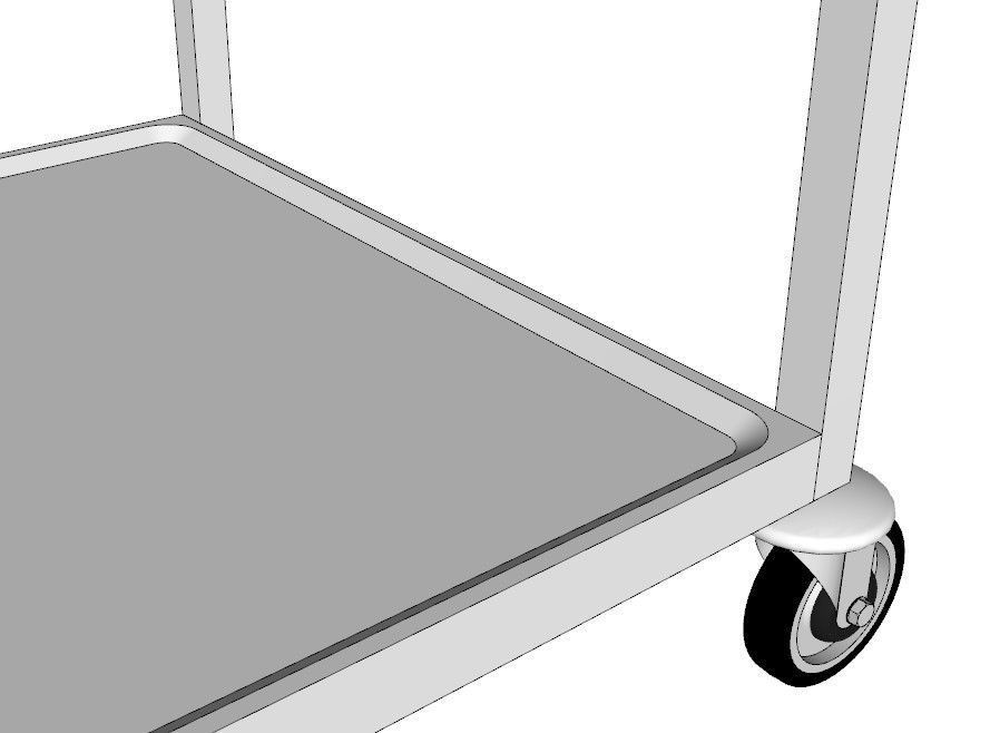 service trolley with three floors discounted top 3D model_6