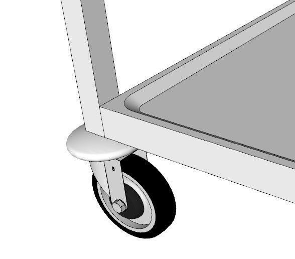service trolley with three floors discounted top 3D model_5