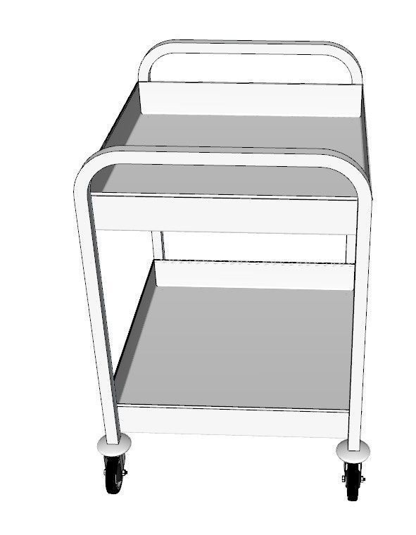 service trolley double deck with deep top 3D model_1