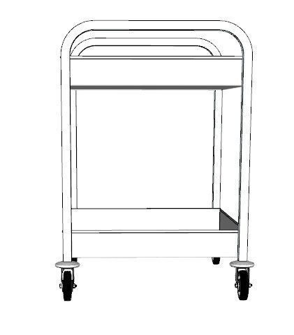 service trolley double deck with deep top 3D model_5