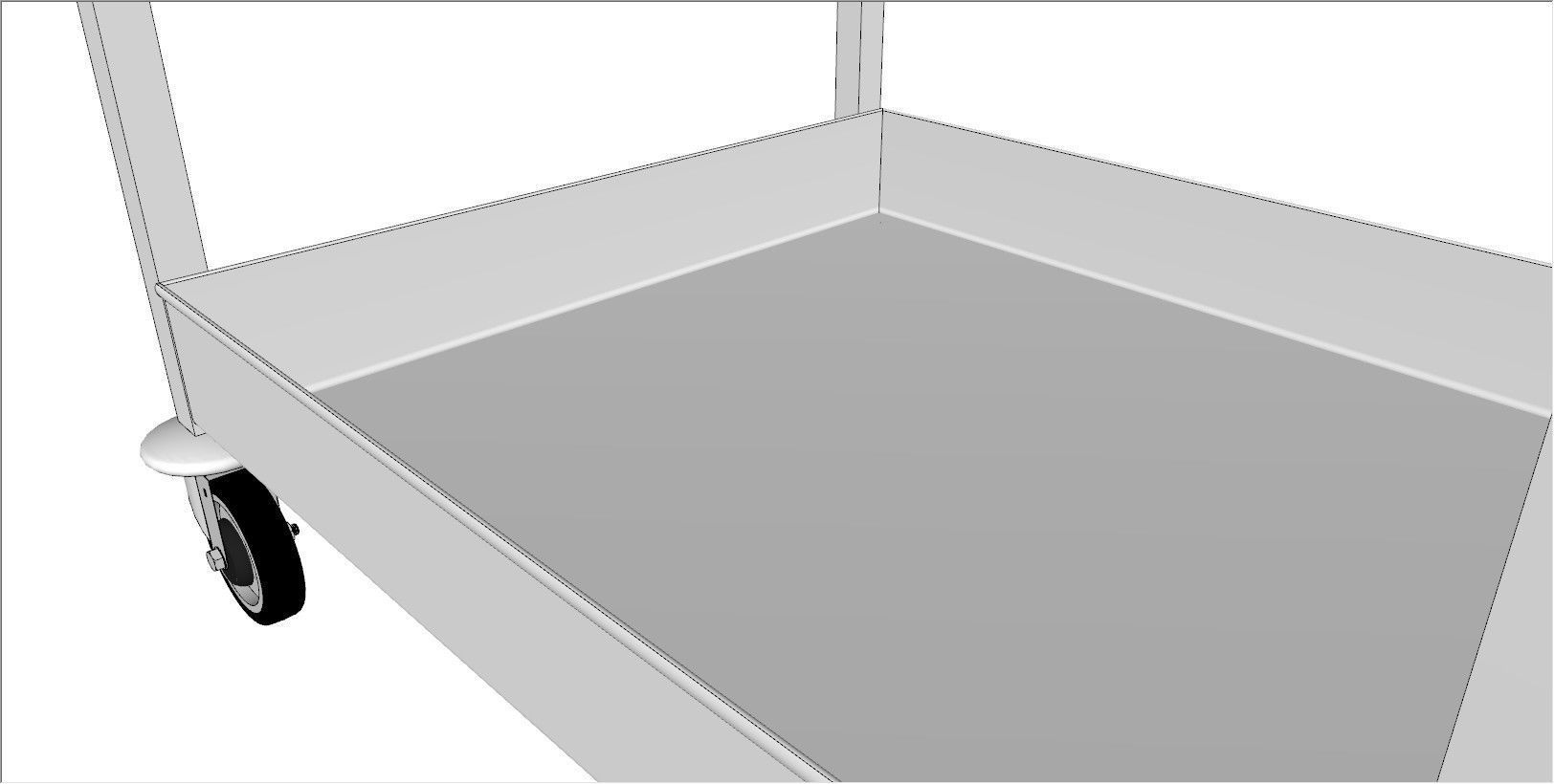service trolley double deck with deep top 3D model_4